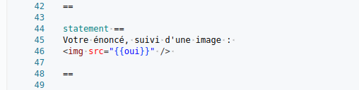 Affichage de l’image dans l’énoncé